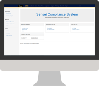 Screenshot of compliance application