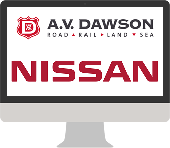 imac av dawson and nissan logo inside an iMac