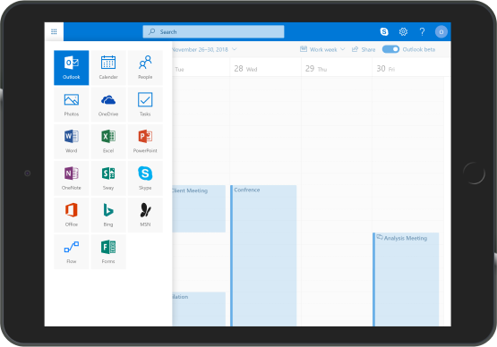 Sharepoint shown in an ipad